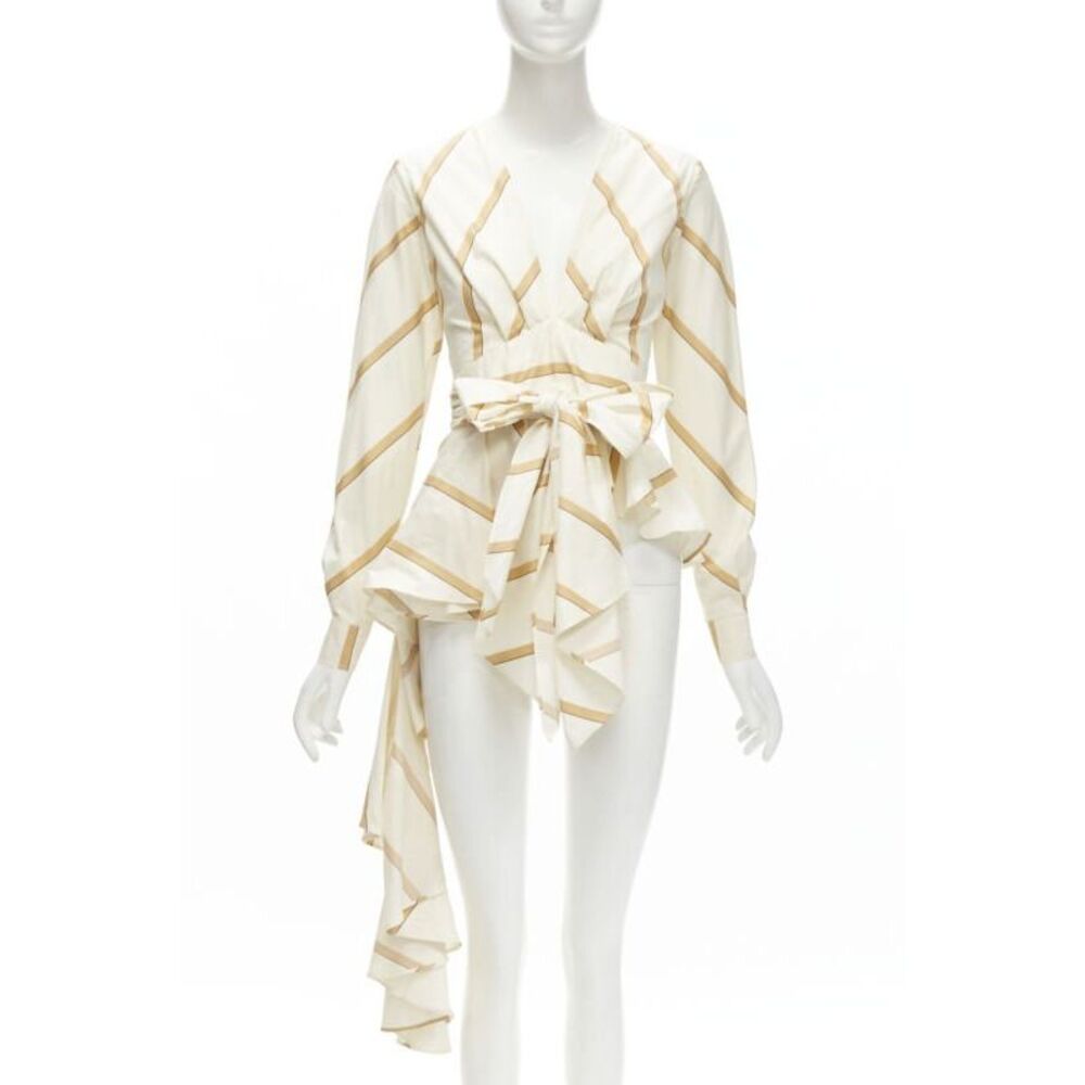 Johanna Ortiz Striped Cotton Blouse